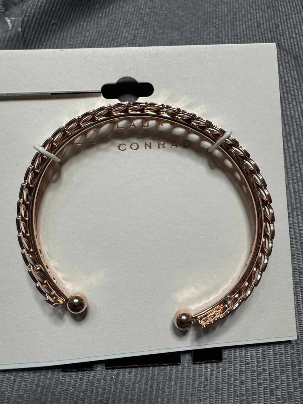 LC Lauren Conrad Rose Gold Braided Open Cuff Bracelet